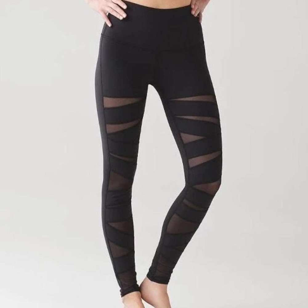 lululemon athletica Black Mesh Panel Leggings